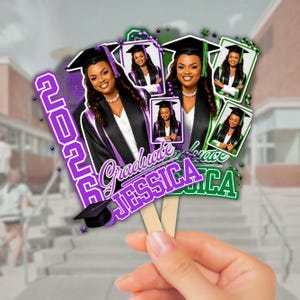 Grad Fan 2026 Canva Editable Template, Graduate Fans Senior, Graduation Sign, Class of 2026 Graduation Paddle, Graduation Fan, DIY Canva