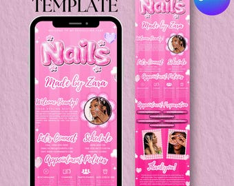 Nail Tech Acuity Scheduling Template, Nail Website Acuity Template, Acuity Nail Booking Site Nail, Site Nail. Acuity Nail, Canva Editable