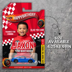 Race Car Birthday Favor Template, Editable Toy Car Packaging, Happy Birthday Printable Party Favor for Kids, Birthday Gifts, Canva Template
