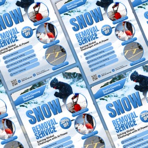 Snow Removal Services Flyer, Snow Shoveling Service Ad, Ice Removal Plowing Poster, Canva Business Flyer, Digital Download, Canva Editable