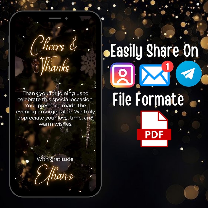 Animated Birthday Dinner Invitation, Men's Party Video Invite, Premade Gold Party Celebration, 30th 40th 50th Men's Birthday, Canva Editable