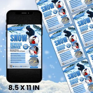 Snow Removal Services Flyer, Snow Shoveling Service Ad, Ice Removal Plowing Poster, Canva Business Flyer, Digital Download, Canva Editable