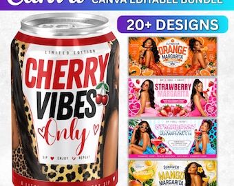 Editable Cutwater & Soda Can Label Template, Birthday Drink Labels, Custom Margarita Can Wrap, Party Favor, Girls Trip Can, Instant Download