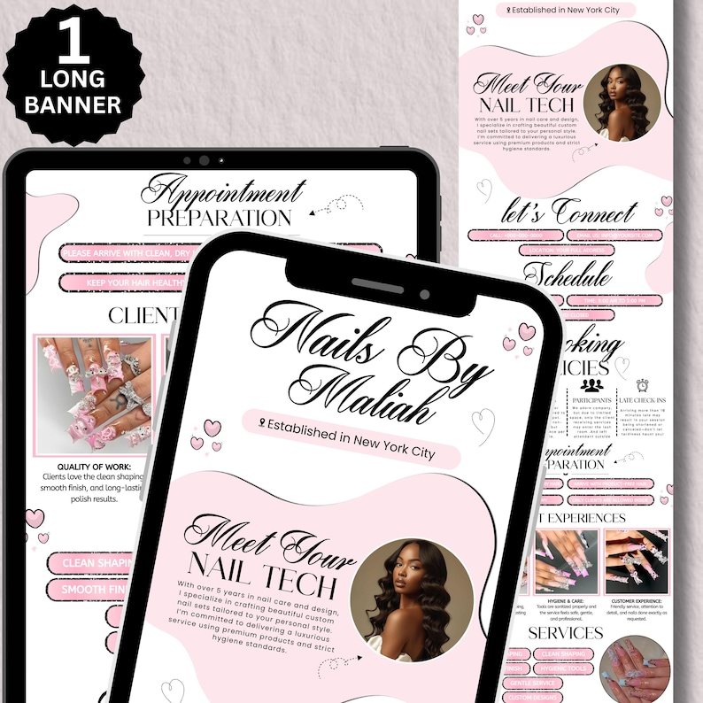Pink Acuity Scheduling Template Nail Tech, Editable Canva Booking Website, Nail Stylist Acuity Scheduler Site, Luxury Nail Business Template