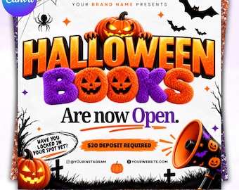 October Booking Flyer Template, Fall Hair Nail Lash Makeup Flyer, October Appointment Flyer, Beauty Salon Canva Design, Digital Download
