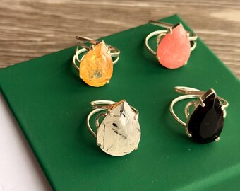 Rose Quartz  ring 925 silver sterling