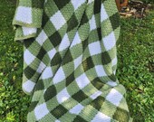 Handmade Crochet Throw Blanket – Cozy Textured Lap Blanket – Soft, Neutral Home Décor by Fox Hollow Crafts Studio
