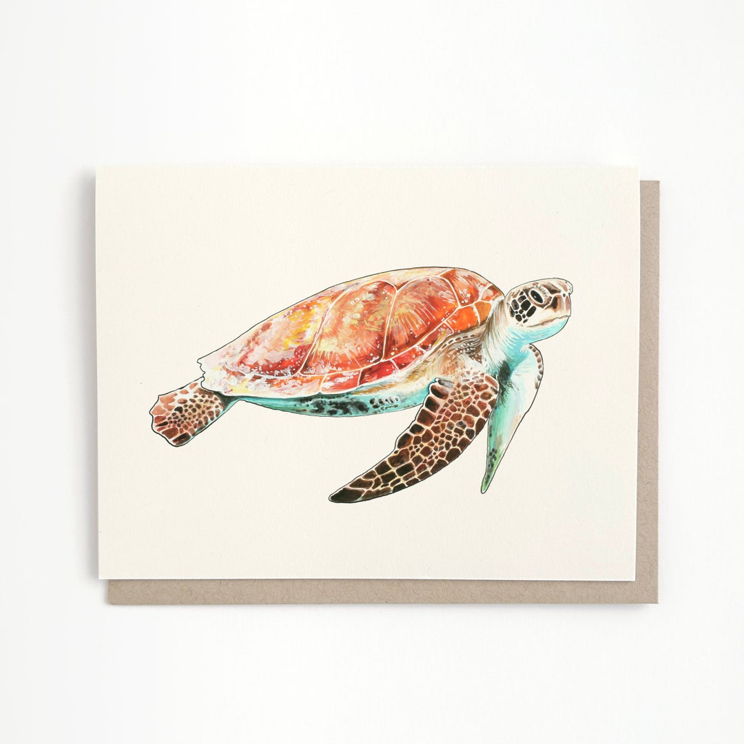 Sea Turtle Card - Etsy