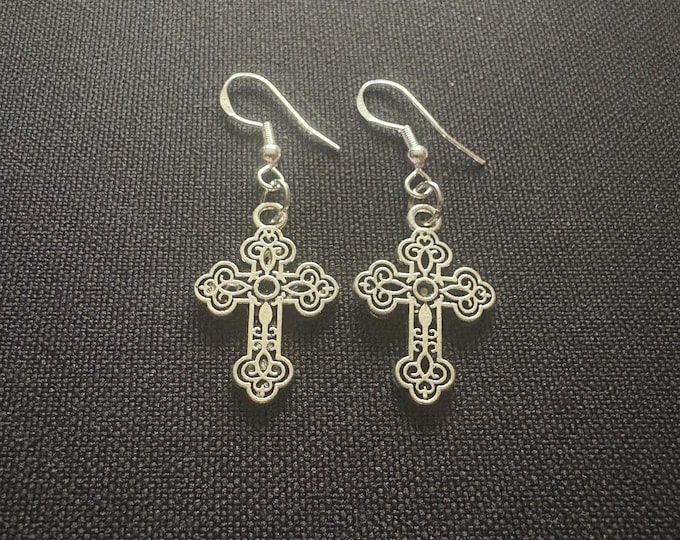 Vintage cross dangly earrings