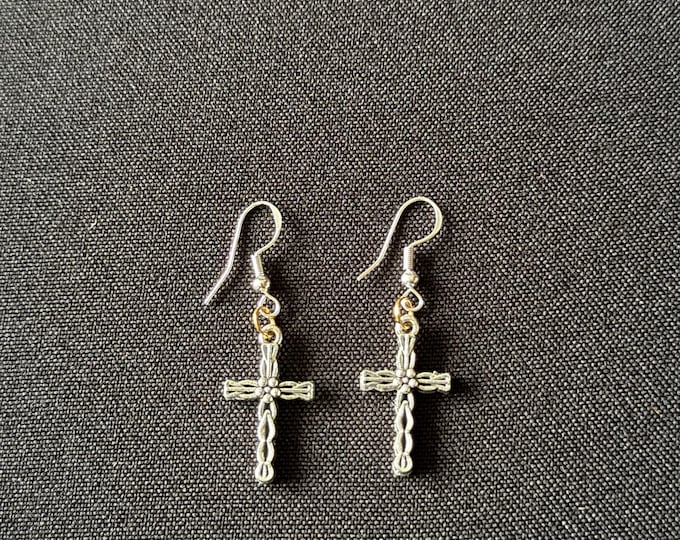 Notted cross earrings - Golden Hour