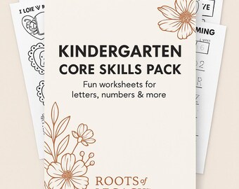 Kindergarten Core Skills Pack | Printable Worksheets & Homeschool Tools