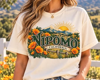 Nipomo California Shirt, Vintage Central Coast Graphic Tee, Hometown Gift