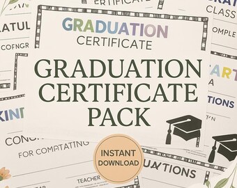 TK–12 Graduation Certificates Pack | Editable Fill-In Templates — Printable Awards