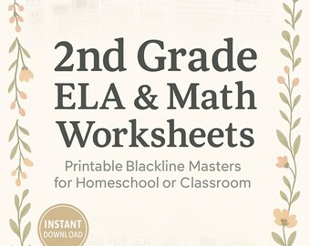 2nd Grade Core Skills Pack | Writing, Comprehension & Multiplication Printable Worksheets