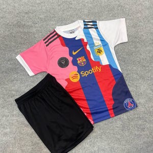 Argentina Goat Soccer #10 Kids Jersey, Soccer Fans Training Jersey, Personalized Soccer Jersey & Shorts with Socks for Boys, Girls Sizes