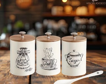 Stainless Steel Kitchen Canister Set: Airtight Coffee, Tea & Spice Storage