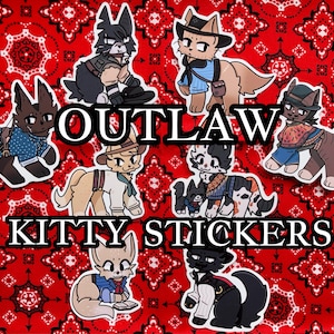 RDR2 Kitty Stickers! 8 Different Outlaw Cat Stickers!