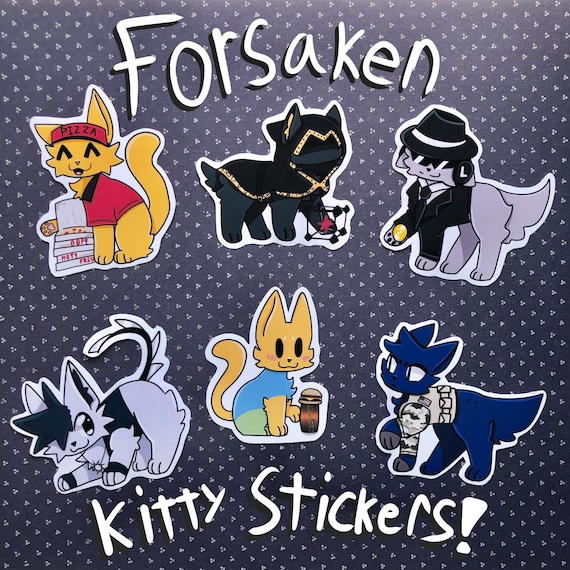 Roblox Forsaken Survivors KITTY STICKERS! Vinyl Matte Set of 6