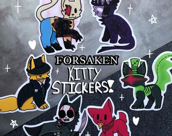 ¡PEGATINAS DE GATITOS DE ROBLOX FORSAKE ASSASSIN'! ¡6 pegatinas de gatos de vinilo mate personalizadas diferentes!