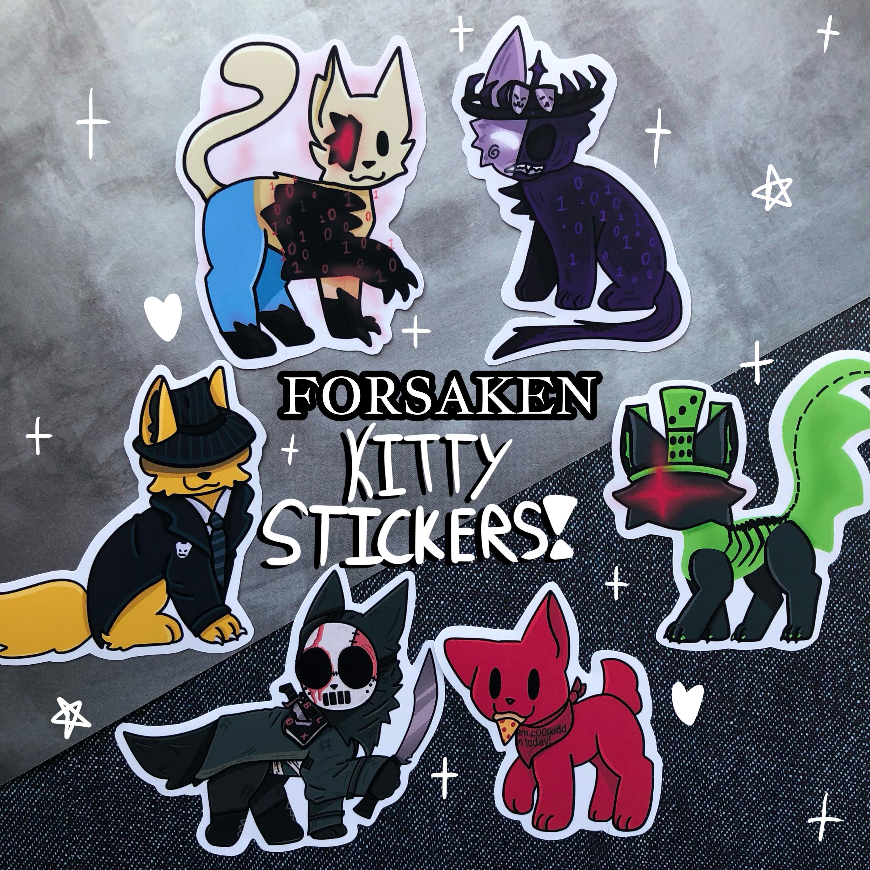 Roblox Forsaken Killers KITTY STICKERS! 6 Different Custom Vinyl