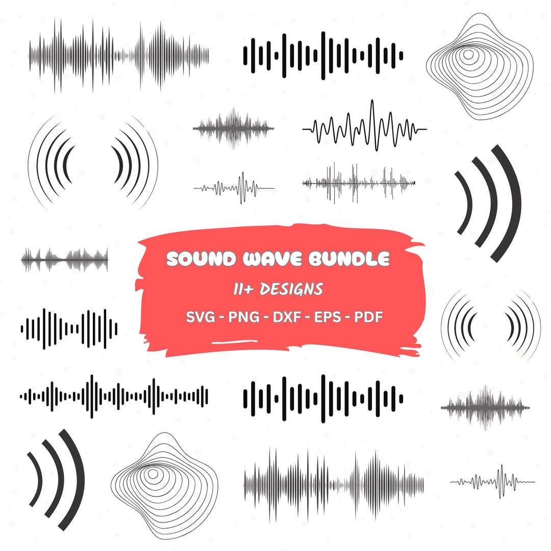 Sound Wave SVG Bundle, Sound Wave Clipart, Sound Wave PNG Bundle, Sound ...