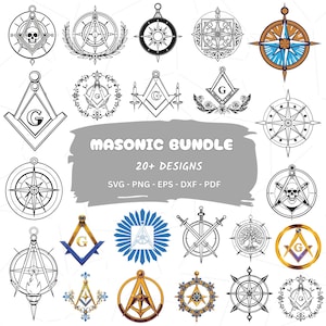 Masonic Symbol Svg Bundle, Masonic Symbol Silhouette, Mason Clipart For Cricut, Masonic Vector, Masonic Symbol Designs, Masonic Cut Files