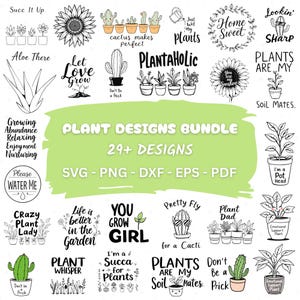 Plant Svg Bundle, Plant Lover Svg,Garden Svg Bundle, Plant Mom Svg, Plant Quote Svg, Houseplant Svg, Funny Plant Quote Svg, Gardening Quote