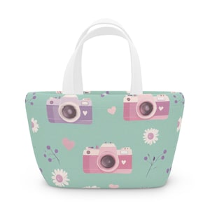 Charming Camera Print Lunch Bag | Perfect for Picnics, School, Work, Travel, and Gift Ideas