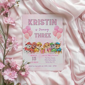 Editable Puppy Party Invitation: Watercolor Pups, Heroic Theme (Digital Download, 5x7&quot; Template)