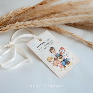 Watercolor Puppy Paw-ty Gift Tags: Editable Circle & Rectangle (Digital Download)