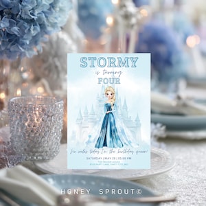 Frozen Party Birthday invitation, party Princess Elsa Anna Olaf Invite 2nd 3rd 4th 5th template girl decor instant download