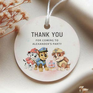 Watercolor Puppy Paw-ty Gift Tags: Editable Circle & Rectangle (Digital Download)