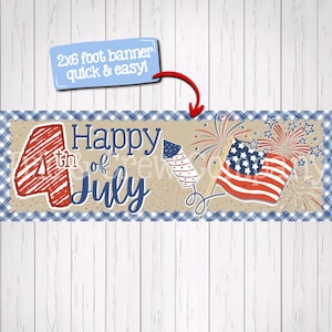 4th of July editable Canva Banner Template | Firecracker