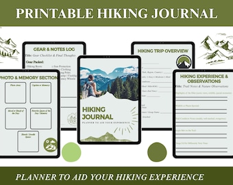 Printable Hiking Journal | Trail Log Book | Hiking Diary | Outdoor Adventure Tracker | Nature Journal | Hiking Planner PDF