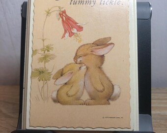 Vintage Bunny Nursery Plaque – 1979 Hallmark, Love Makes Your Tummy Tickle