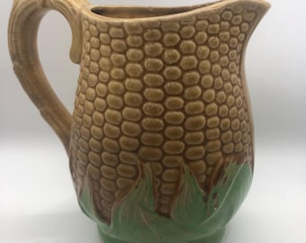 Vintage Corn Cob Pitcher: Farmhouse Kitchen Ceramic Jug