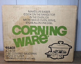 Vintage Corning Ware Spice O Life 1 Qt Covered Saucepan A-1-8-SR New Box