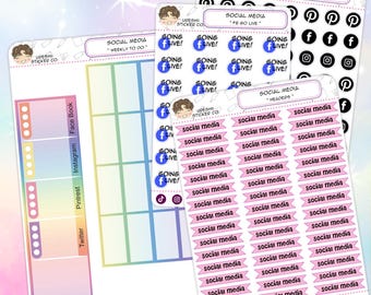 Social Media Planner Stickers - Content Tracking, Handmade