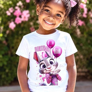Birthday Girl Judy Hopps Inspired T-Shirt, Birthday Party Tee bild 1