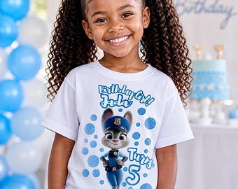 Personalized Judy Hopps Birthday T-Shirt – Custom Name and Age Tee