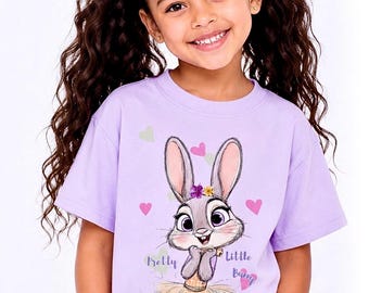 Girls Zootopia Inspired Judy Hopps Cotton T-Shirt, Cartoon Character Tee