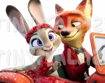 Zootopia Judy Hopps & Nick Walde Inspired Valentine Art – 13 Transparent PNGs