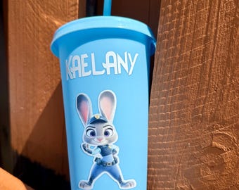 Personalized Judy Hopps Birthday Cup | Custom Kids Party Favor Tumbler