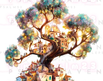 Enchanted City Trees PNG Bundle • 14 Transparent