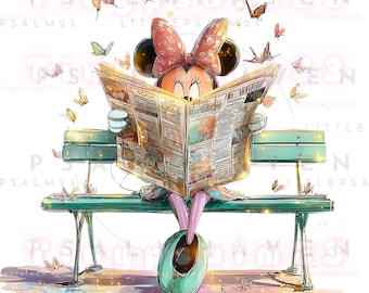 Mickey Mouse & Friends Inspired Sparkly Clipart (12 PNG) | Fairytale Park Reading Set (PDF Download)