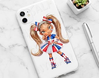 Dominican Power Girl Clipart (14 PNG) | Afro Puff Princess | Sporty Chibi | Culture Pride | Transparent