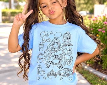 Barbie T-Shirt for girls, Pink Graphic Tee, Girly Shirt