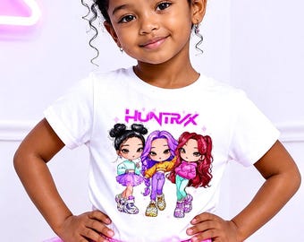 Huntrix Kpop Shirt, Anime Inspired Korean Pop Graphic Tee, Casual Streetwear (100% Cotton)