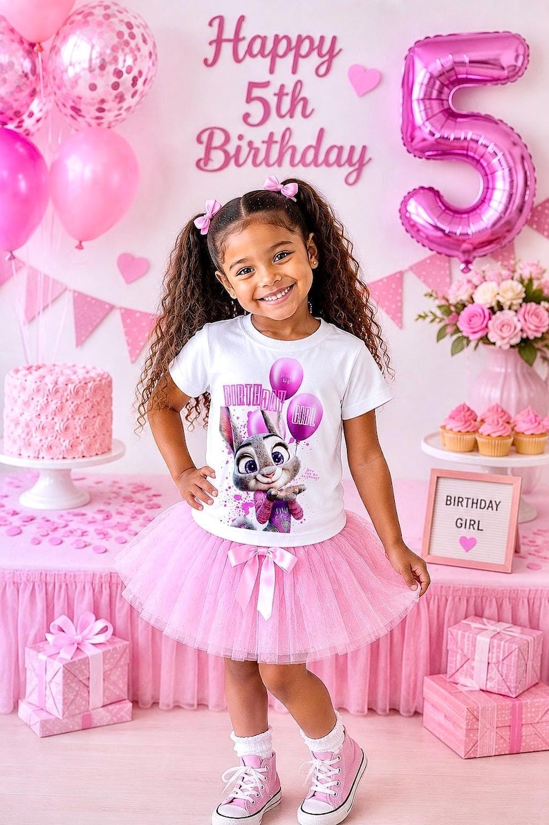 Birthday Girl Judy Hopps Inspired T-Shirt, Birthday Party Tee Vit