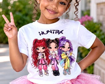Huntrix Kpop Graphic Tee, Idol Hunter Style T-Shirt, Korean Pop Streetwear Fan Gift